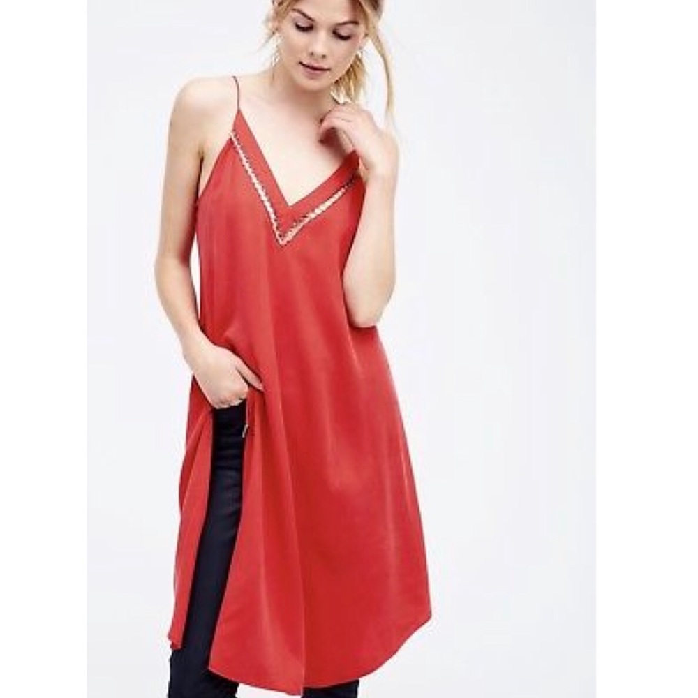 Free People Dress chain Tencel Lace Up Tunic OBO